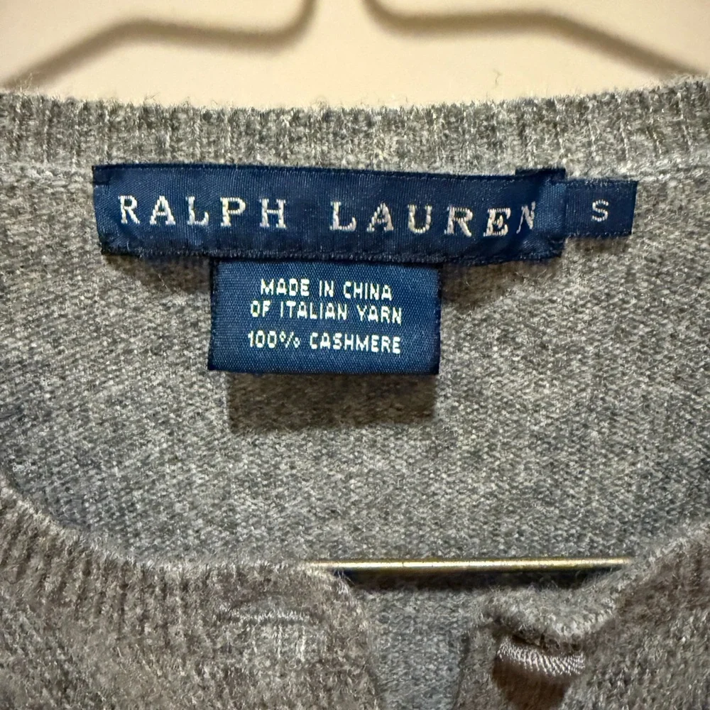 Ralph Lauren Grey Cashmere Cardigan - Picture 3 of 3